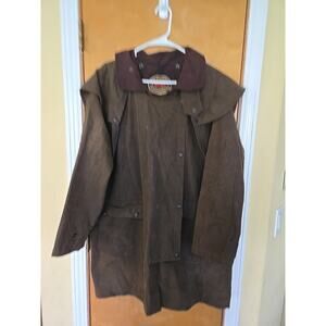 The Australian Outback Collection Oilskin Waxed Duster Jacket Coat W Liner Med
